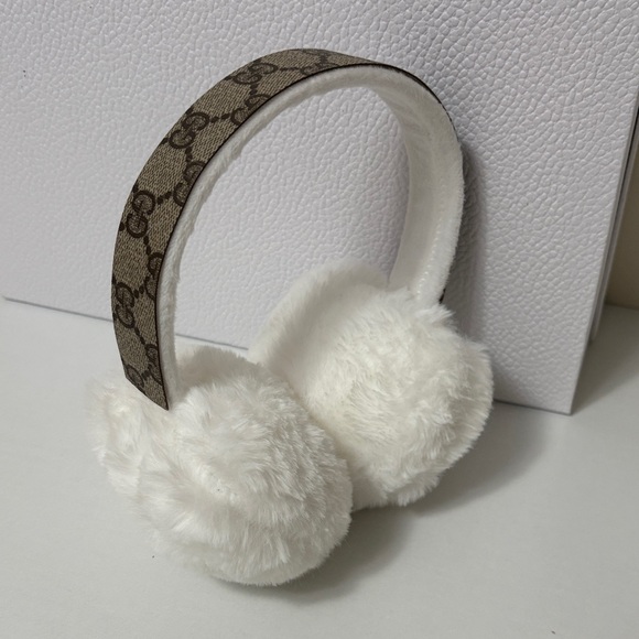 Gucci Accessories - Upcycled Gucci White Fur Earmuffs